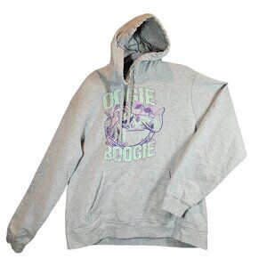 Disney Unisex Large Oogie Boogie Hoodie Sweatshirt Gray Graphic Pullover Pocket